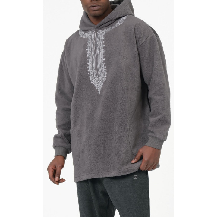 Hoodie Etniz Oversized QTT1032 anthracite - Qabail