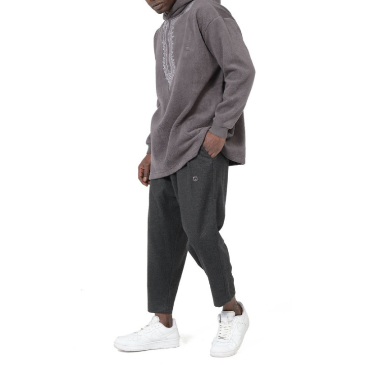 Hoodie Etniz Oversized QTT1032 anthracite - Qabail