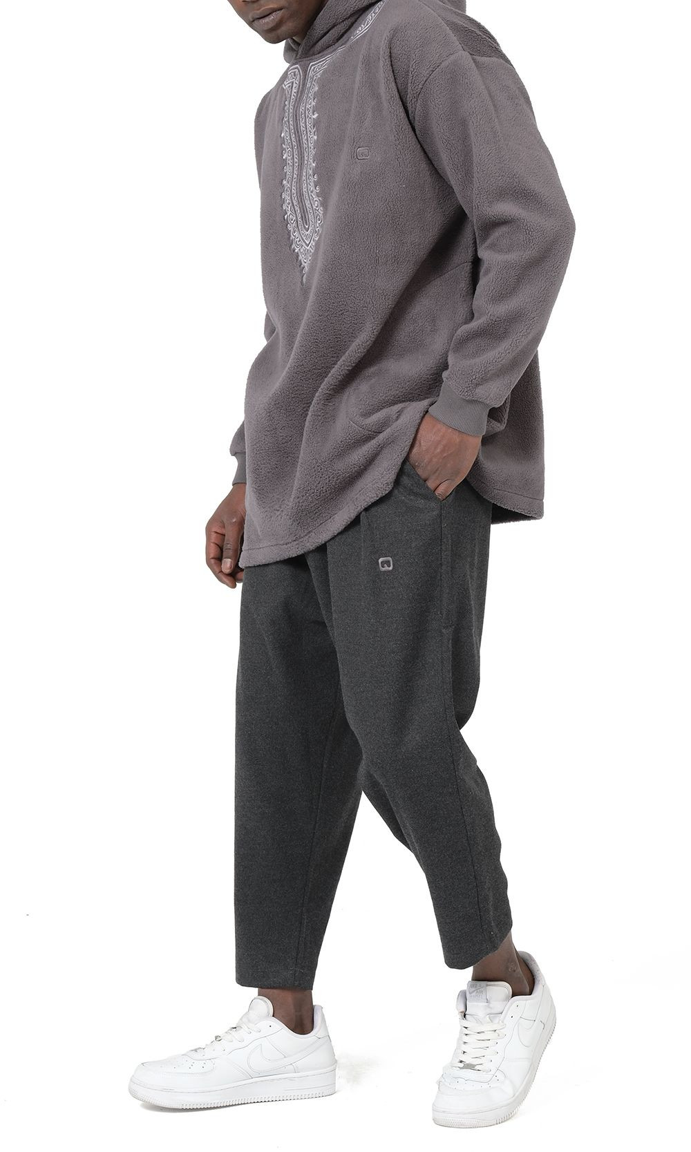 Hoodie Etniz Oversized QTT1032 anthracite - Qabail