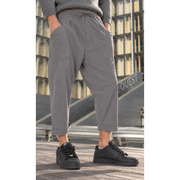 Sarouel Design Suédine QTS1036 - gris - Qabail