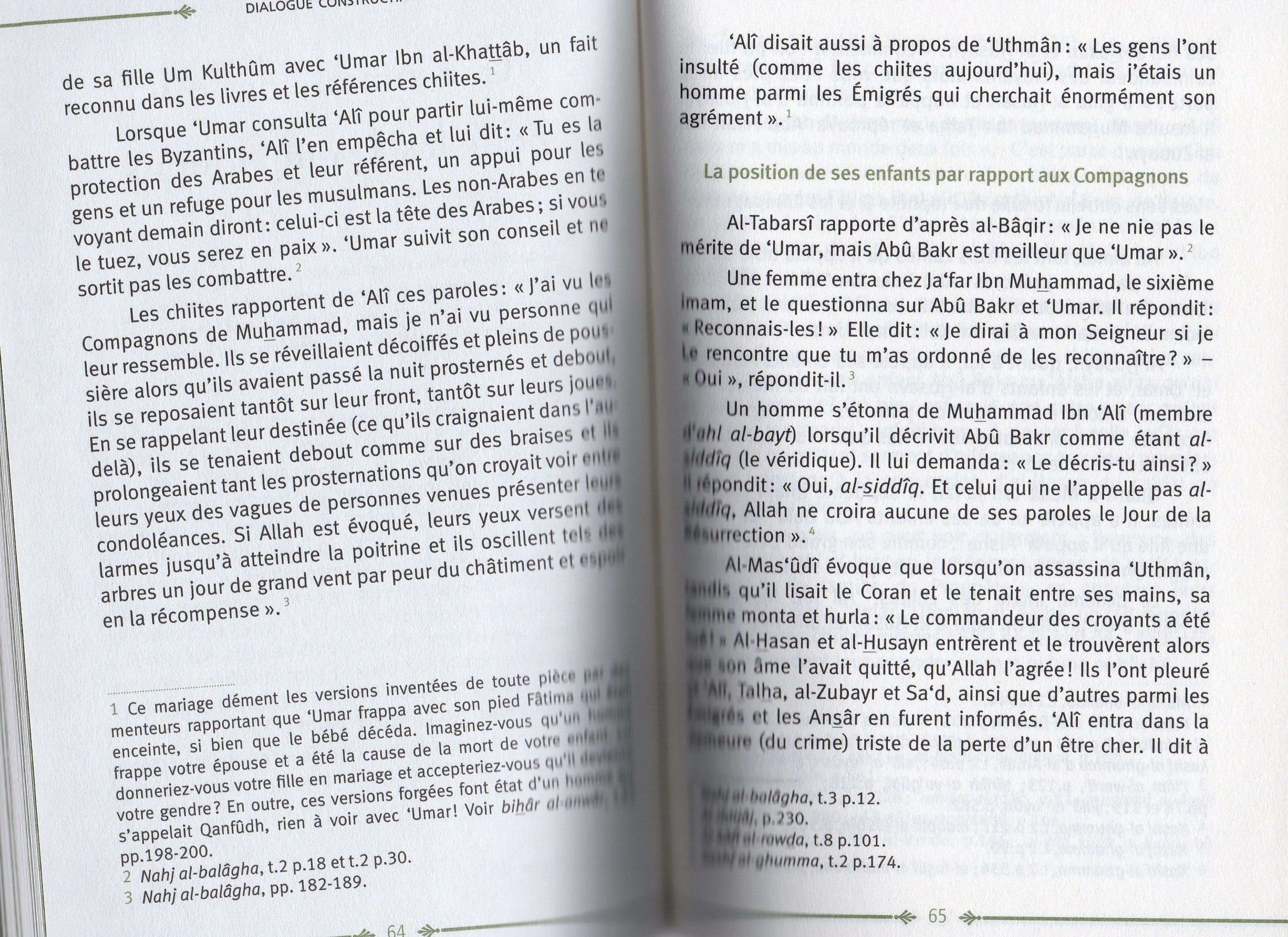 Dialogue constructif entre sunnites & chiites