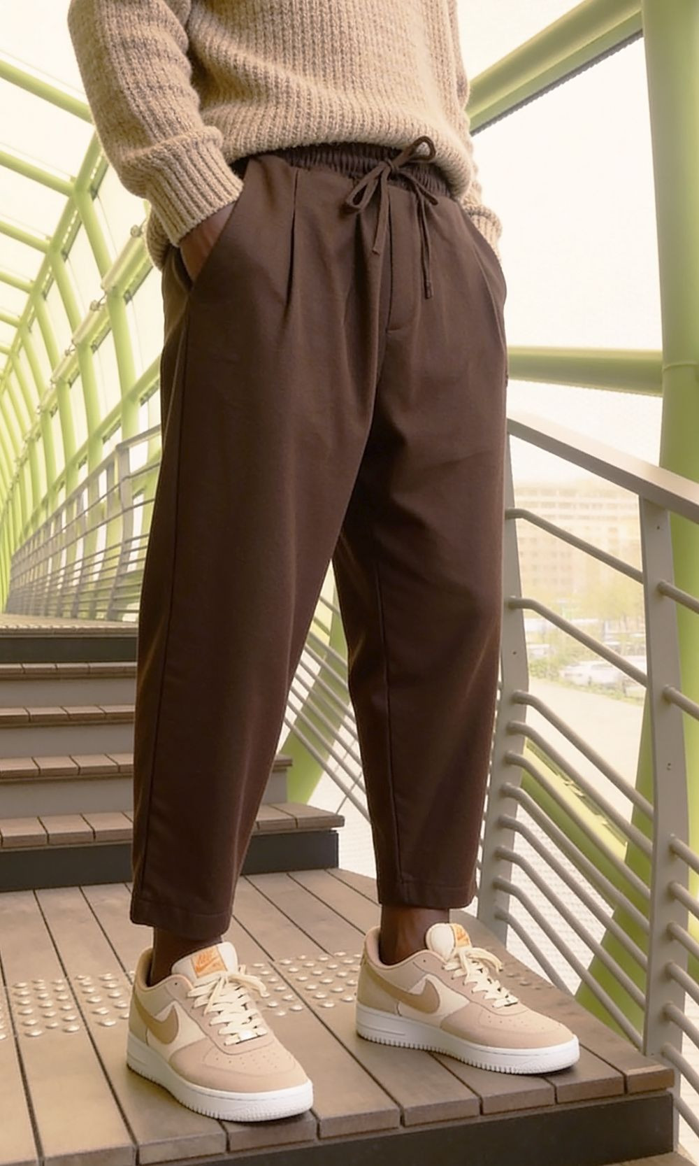 Sarouel Classik Flanel QTS1034 - coffee - Qabail