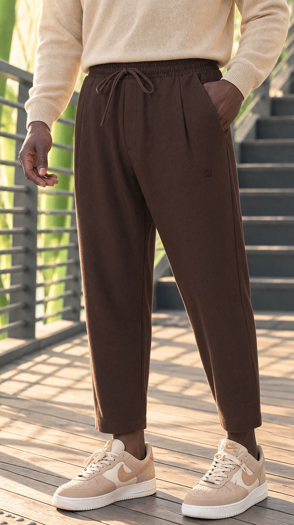 Sarouel Classik Flanel QTS1034 - coffee - Qabail
