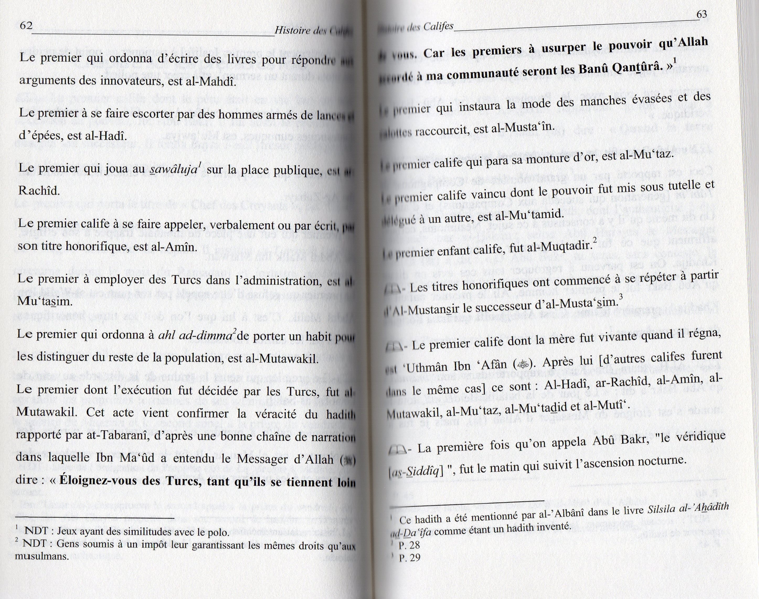 L'HISTOIRE DES CALIFES