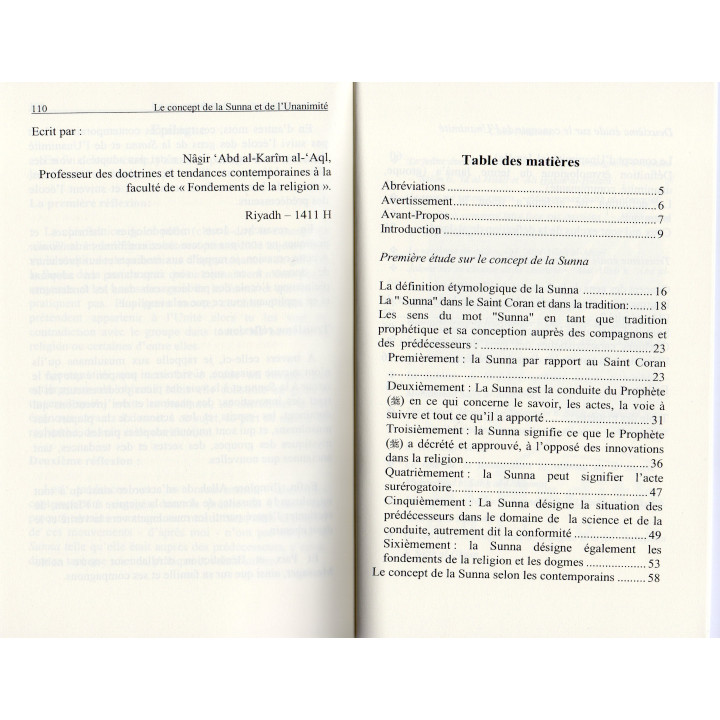 LE CONCEPT DE LA SUNNA ET DE L'UNANIMITE
