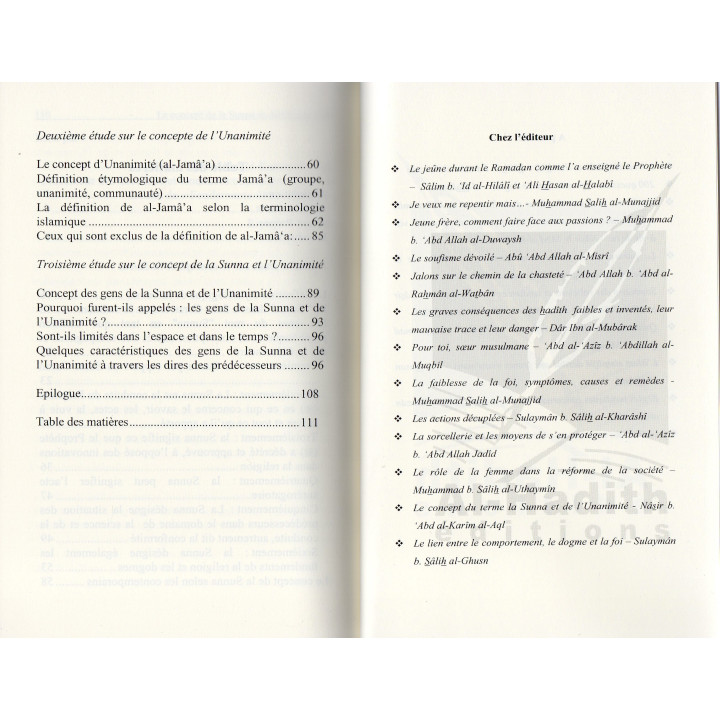 LE CONCEPT DE LA SUNNA ET DE L'UNANIMITE