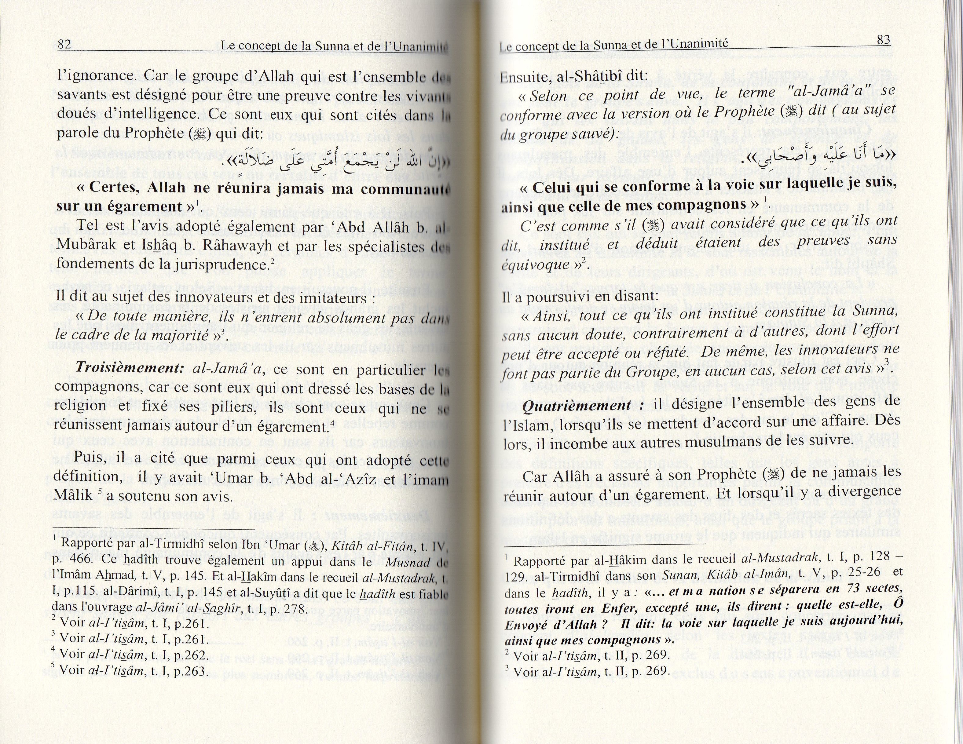 LE CONCEPT DE LA SUNNA ET DE L'UNANIMITE
