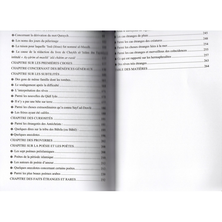 CLASSIFICATION DES POINTS NOTABLES DE AL BIDAYA WA AN NIHAYA
