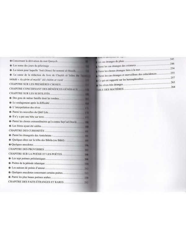 CLASSIFICATION DES POINTS NOTABLES DE AL BIDAYA WA AN NIHAYA