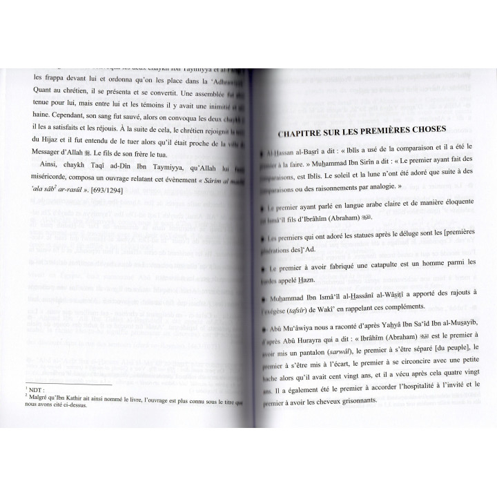 CLASSIFICATION DES POINTS NOTABLES DE AL BIDAYA WA AN NIHAYA