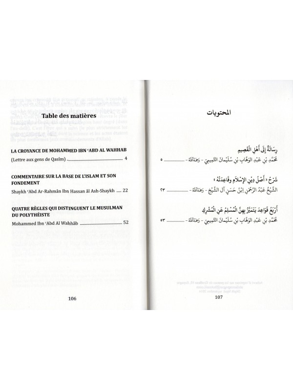 TROIS LIVRES DANS LA CROYANCE