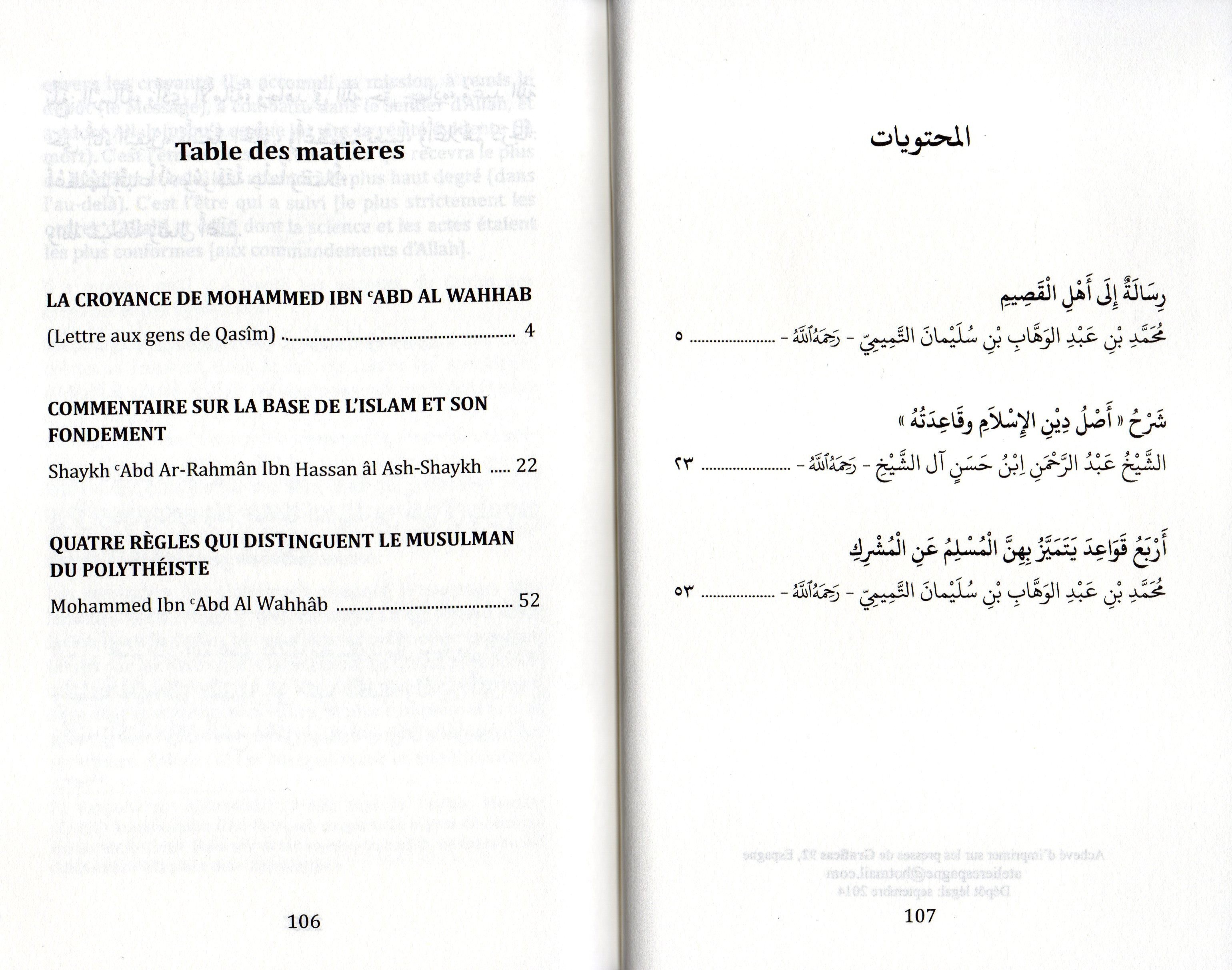 TROIS LIVRES DANS LA CROYANCE