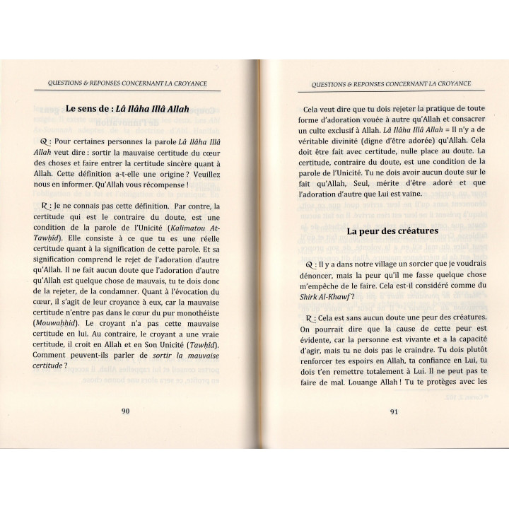 QUESTIONS ET REPONSES CONCERNANT LA CROYANCE