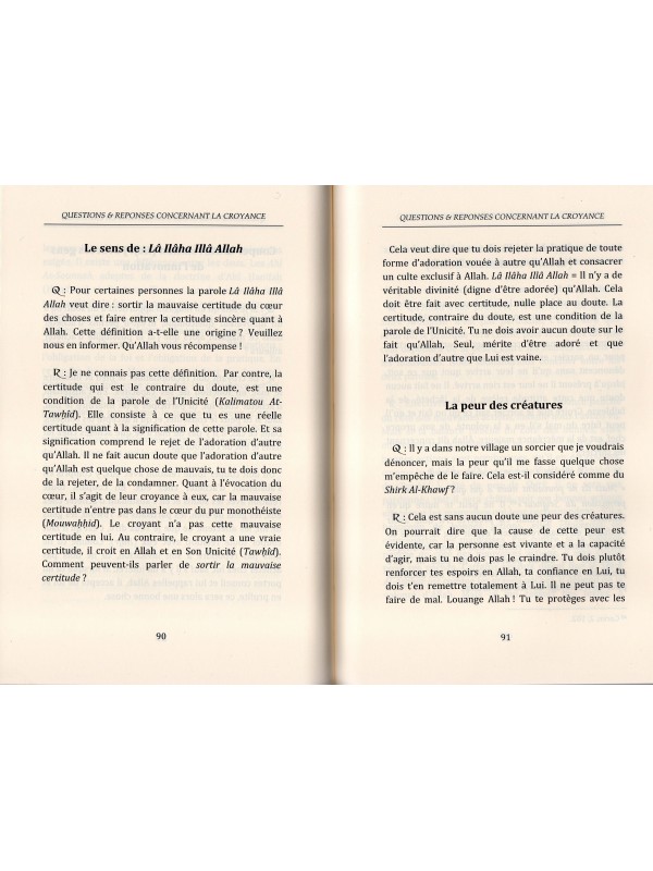 QUESTIONS ET REPONSES CONCERNANT LA CROYANCE