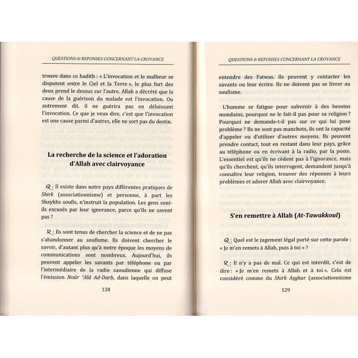 QUESTIONS ET REPONSES CONCERNANT LA CROYANCE