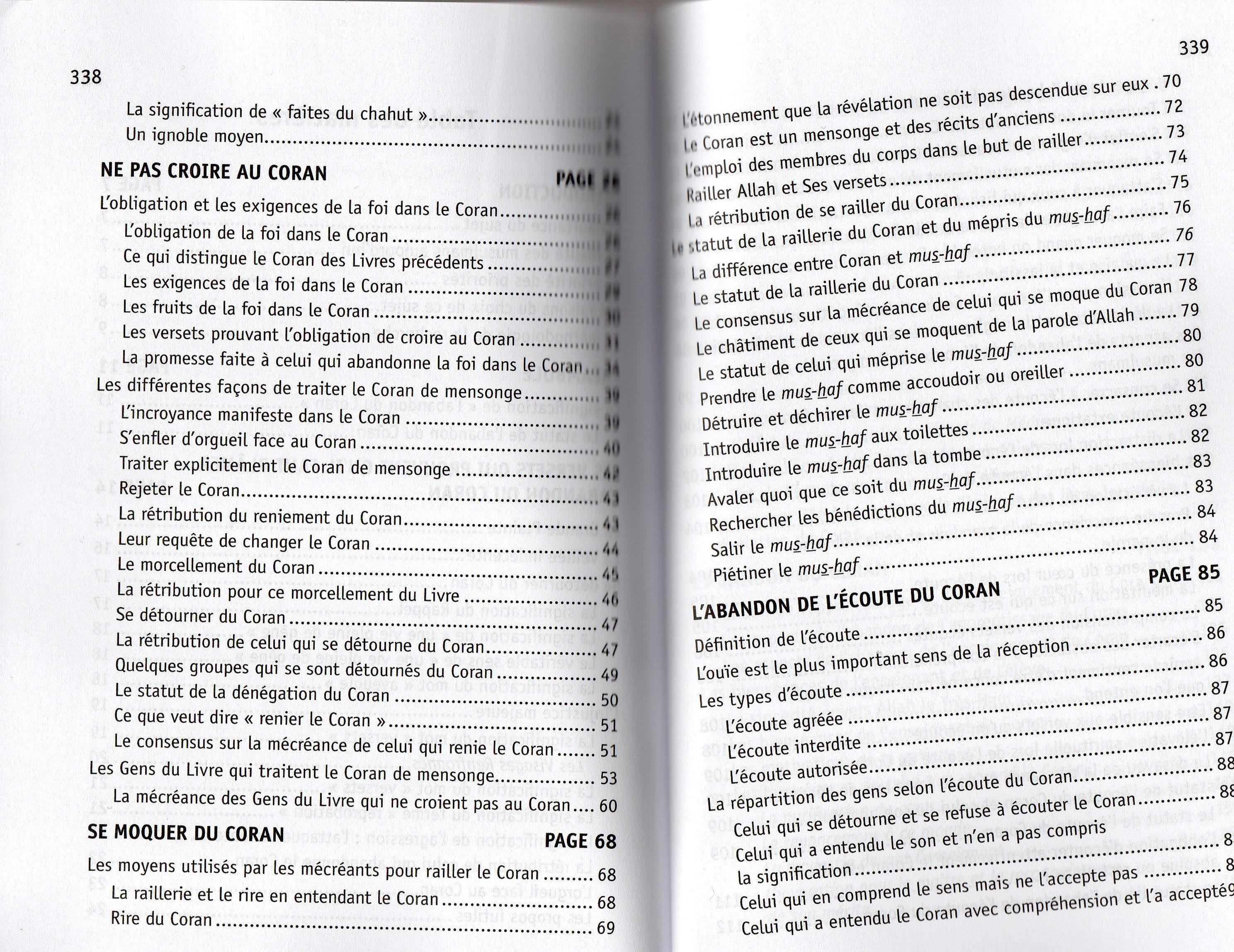 L'ABANDON DU CORAN