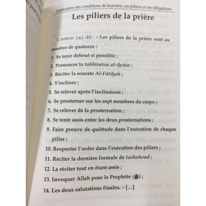 Explication des conditions de la prière ses piliers et ses obligations 