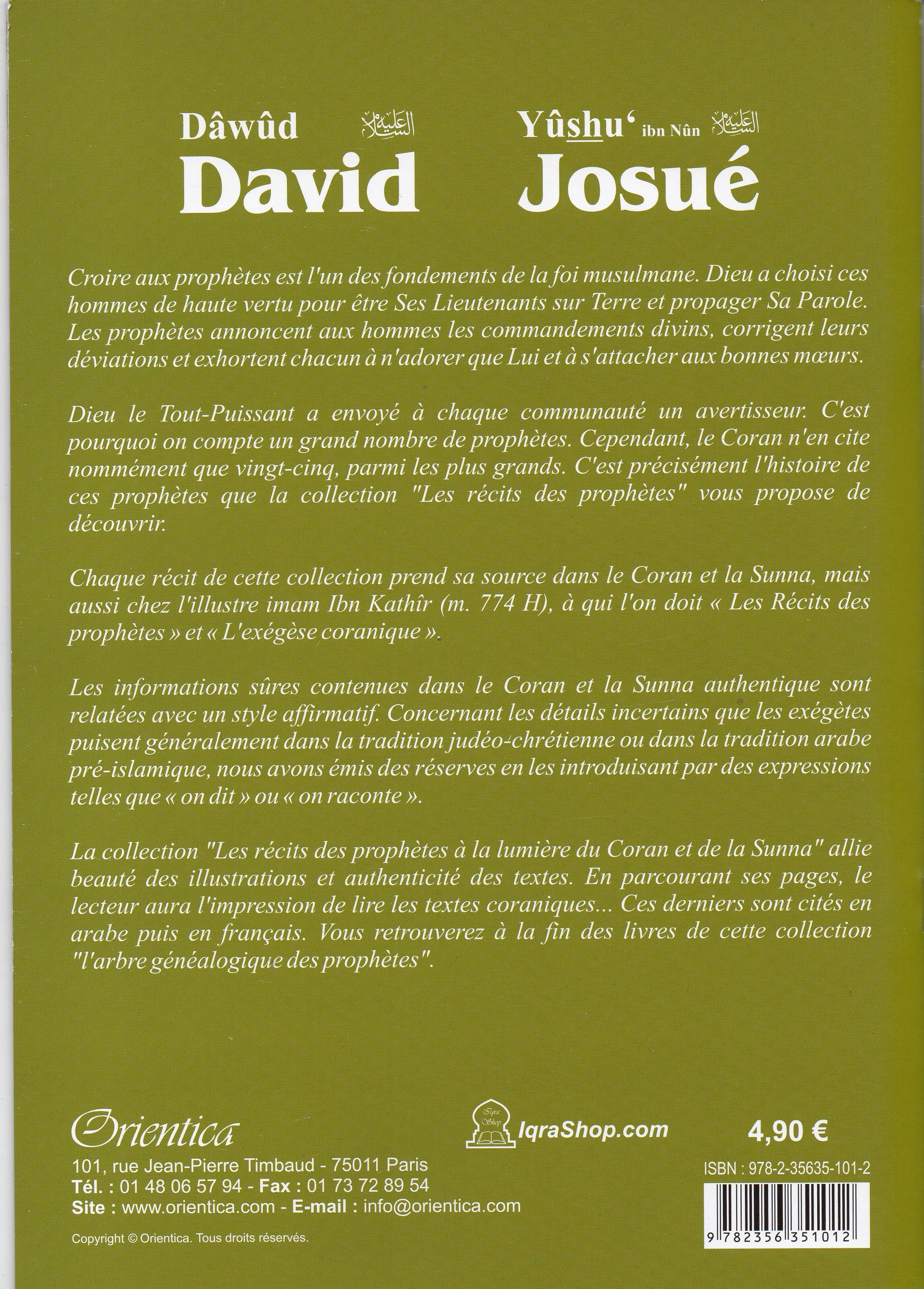 Les récits des prophètes à la lumière du Coran et de la Sunna : Histoire de "David (Dâwûd) - Josué (Yûshu')"