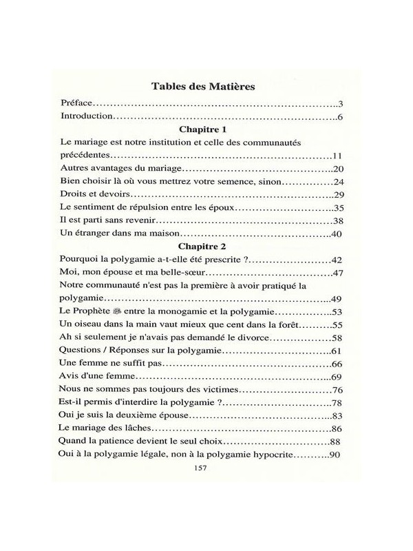 Polygamie ou ton mari a toi seule?