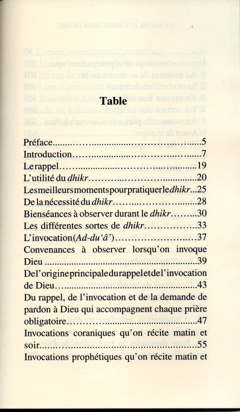 Le rappel et l'invocation de Dieu Sâdiq Charaf