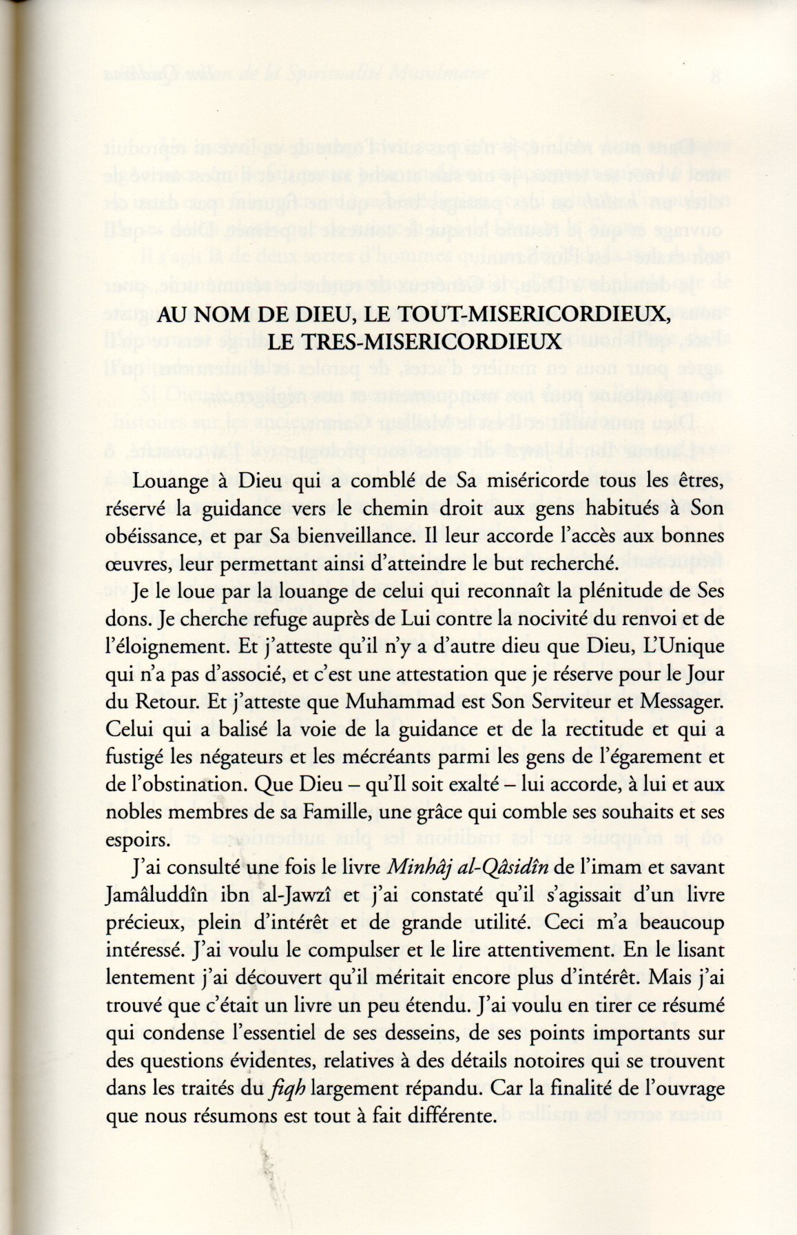 Revivification de la Spiritualité musulmane Ibn Qudâma