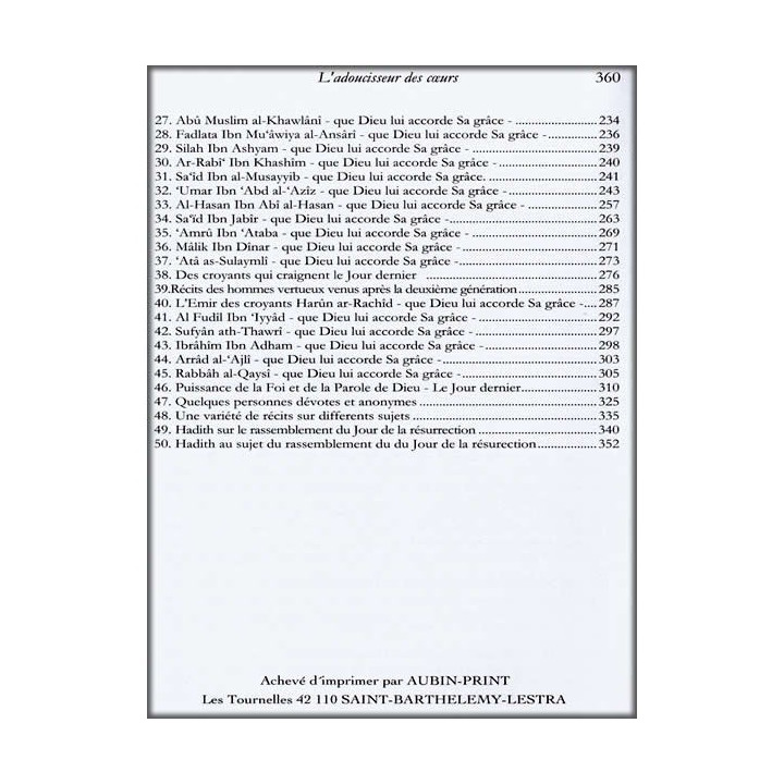 L'adoucisseur des Coeurs Ibn Qudama Al Maqdissi