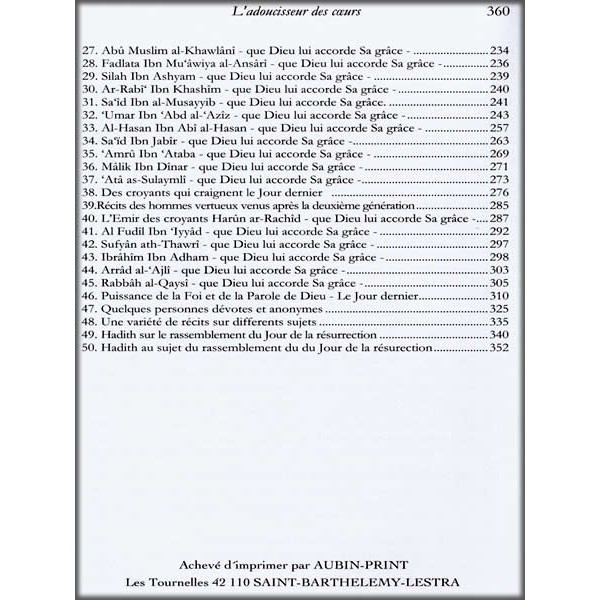 L'adoucisseur des Coeurs Ibn Qudama Al Maqdissi