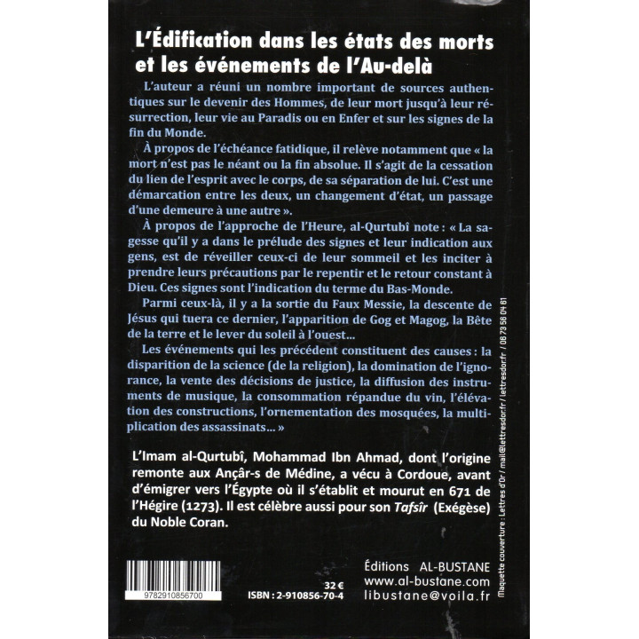 L'édification dans les états des Morts et les événements de l'au-delà AL QURTUBI