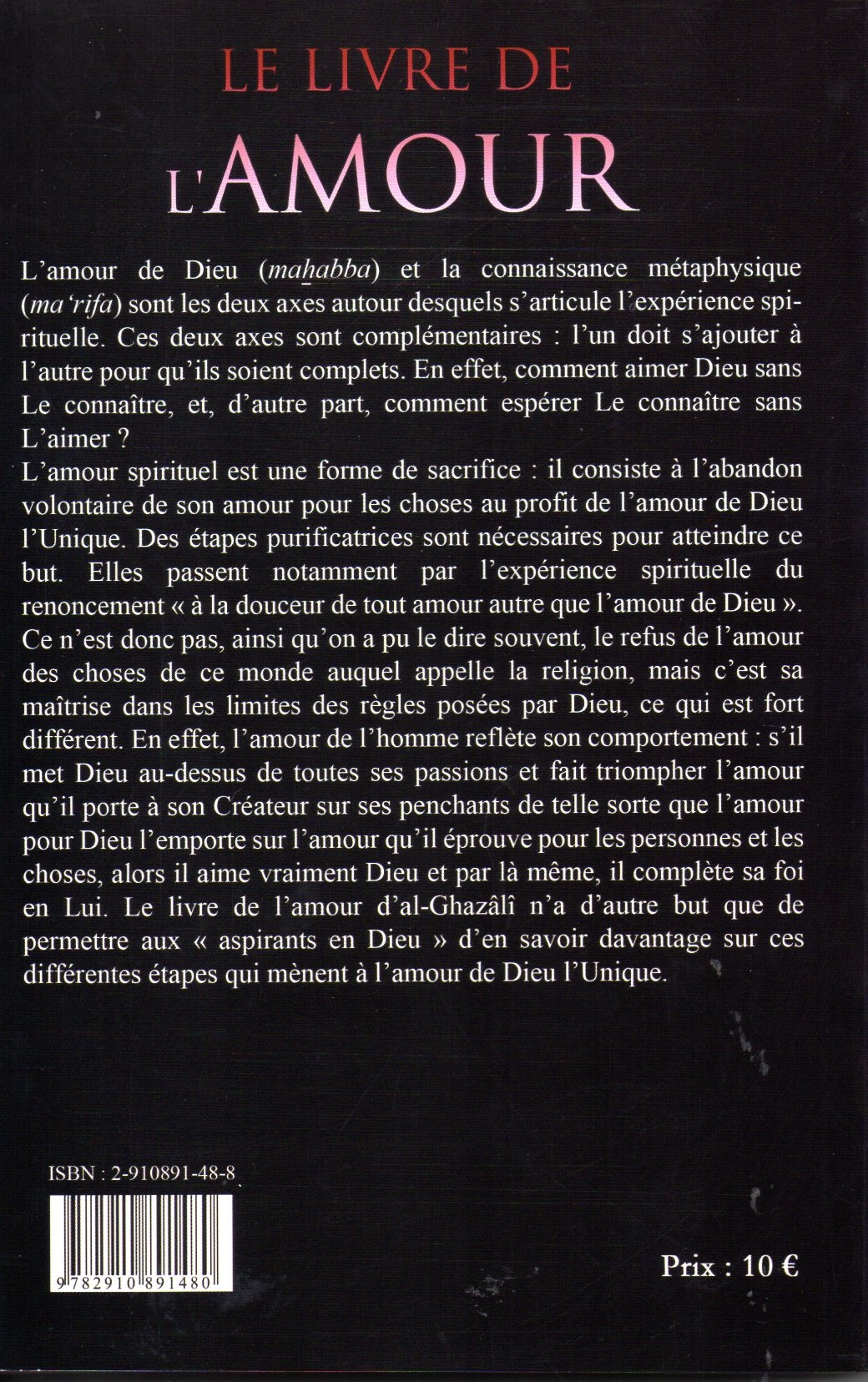 Le Livre de l'Amour AL-GHAZALI