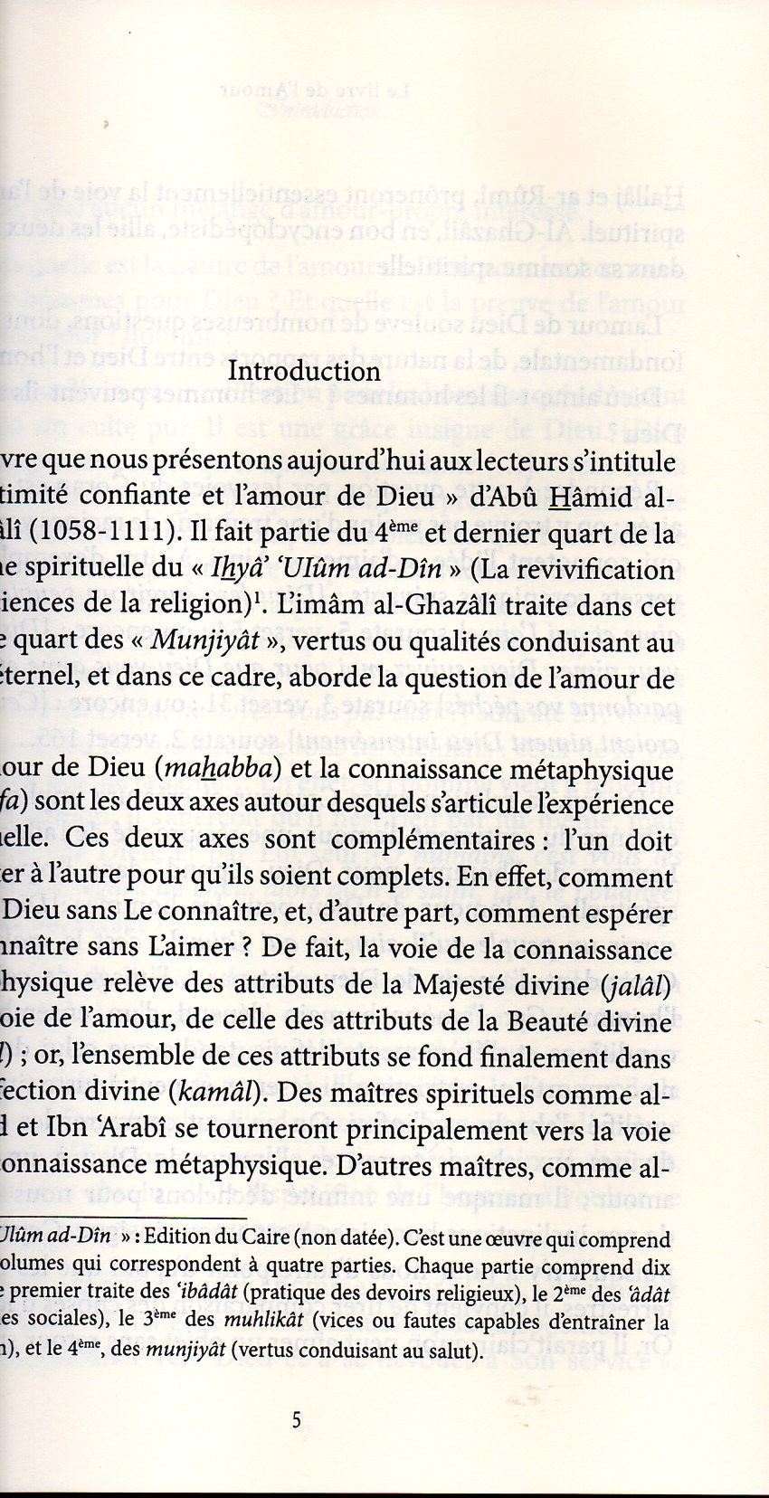 Le Livre de l'Amour AL-GHAZALI