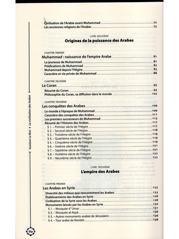 La civilisation des arabes GUSTAVE LE BON