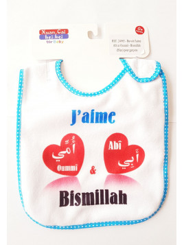 Bavoir j'aime Oummi et Abi