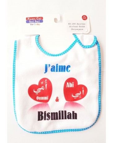 Bavoir j'aime Oummi et Abi