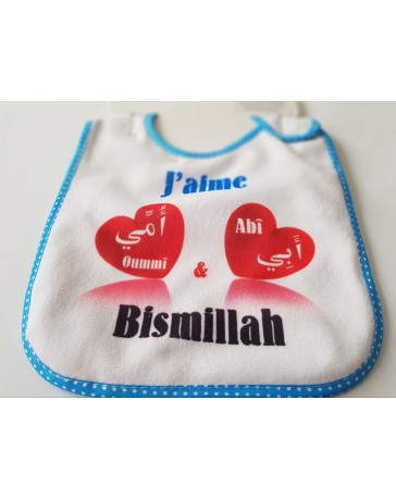 Bavoir j'aime Oummi et Abi