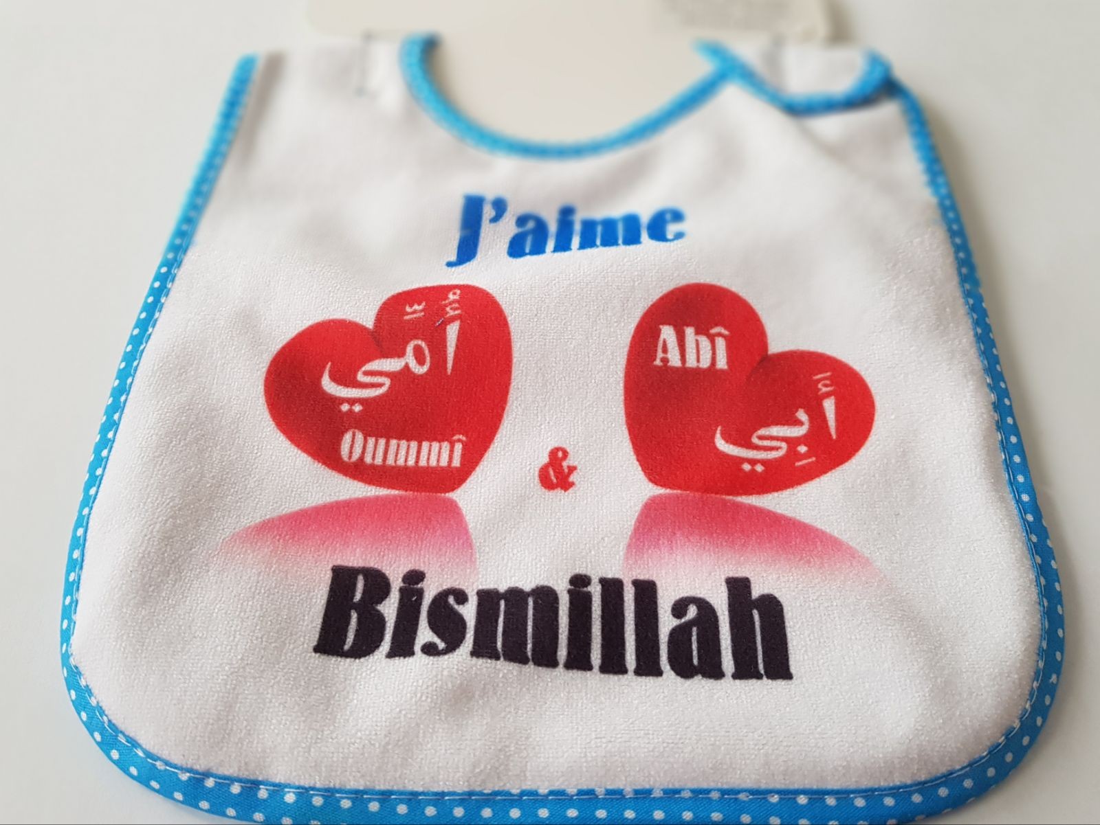 Bavoir j'aime Oummi et Abi
