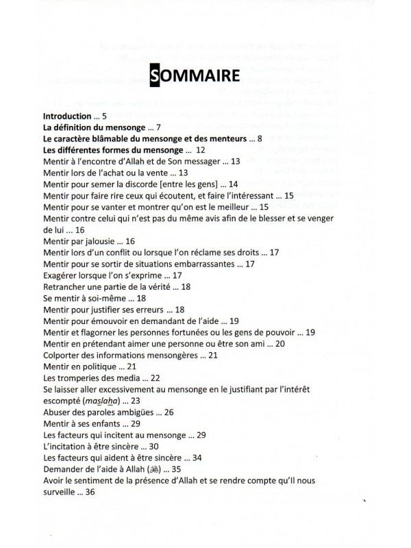 LE MENSONGE ASPECTS ET REMEDES  CHEIKH MUHAMMAD IBN IBRAHIM AL-HAMAD