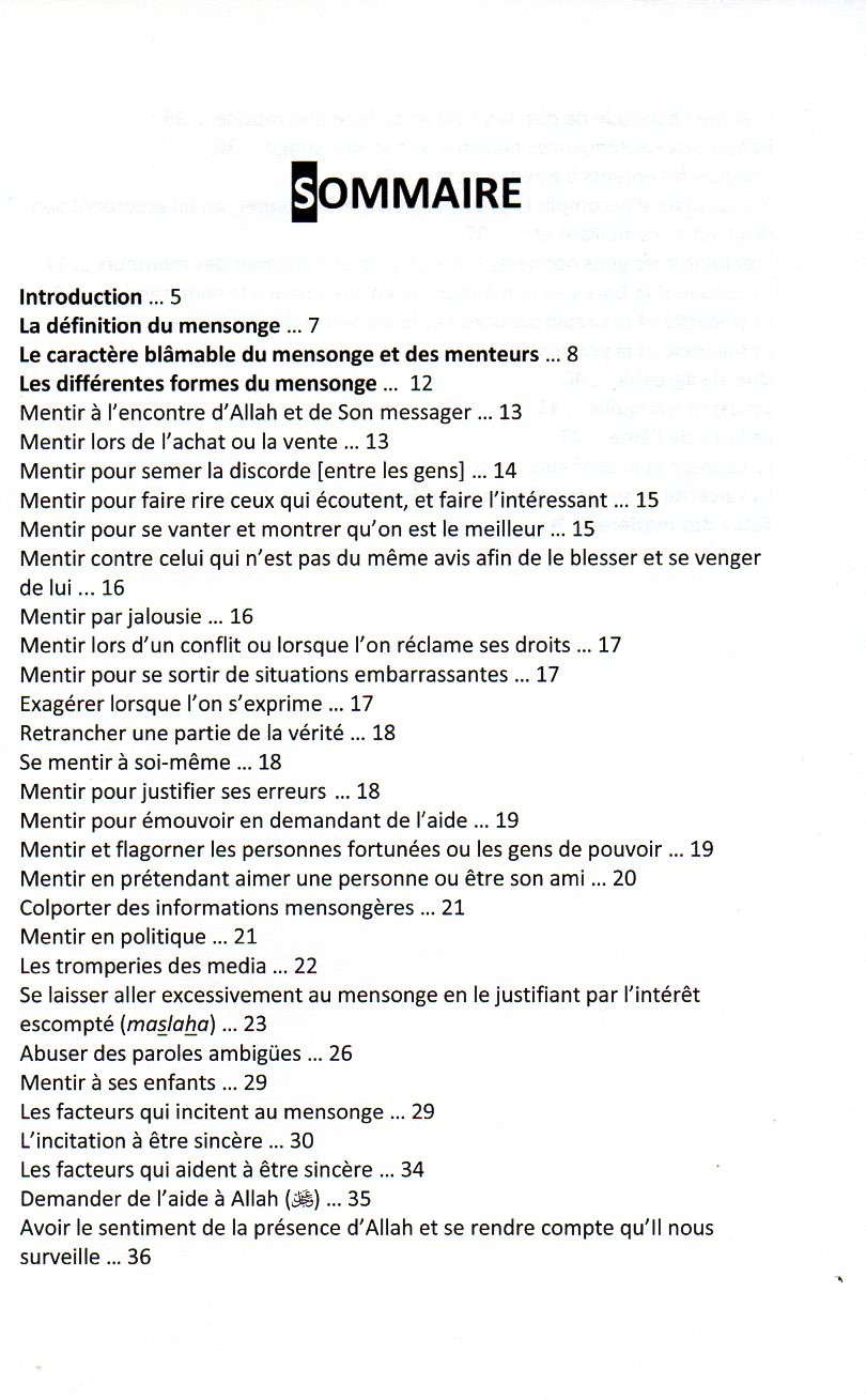 LE MENSONGE ASPECTS ET REMEDES  CHEIKH MUHAMMAD IBN IBRAHIM AL-HAMAD