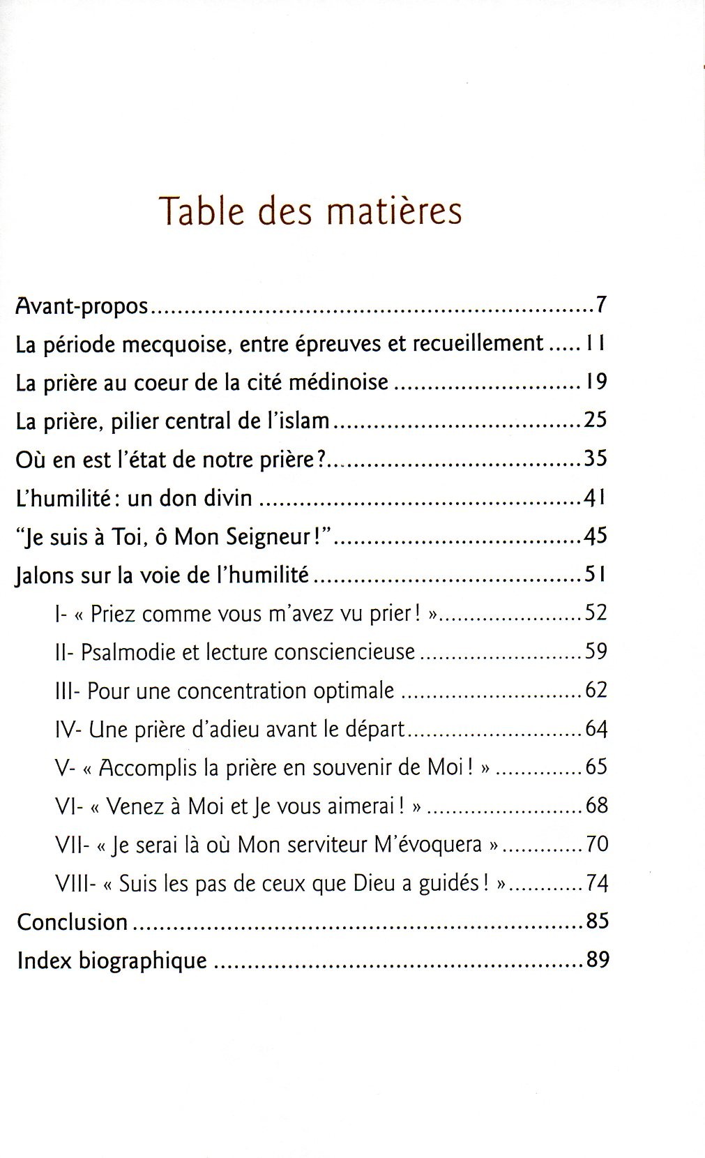 L'humilité dans la prière MUSTAFA KASTIT