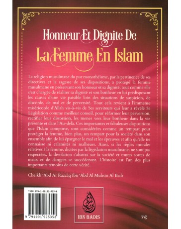 HONNEUR ET DIGNITE DE LA FEMME EN ISLAM Cheikh Al Badr