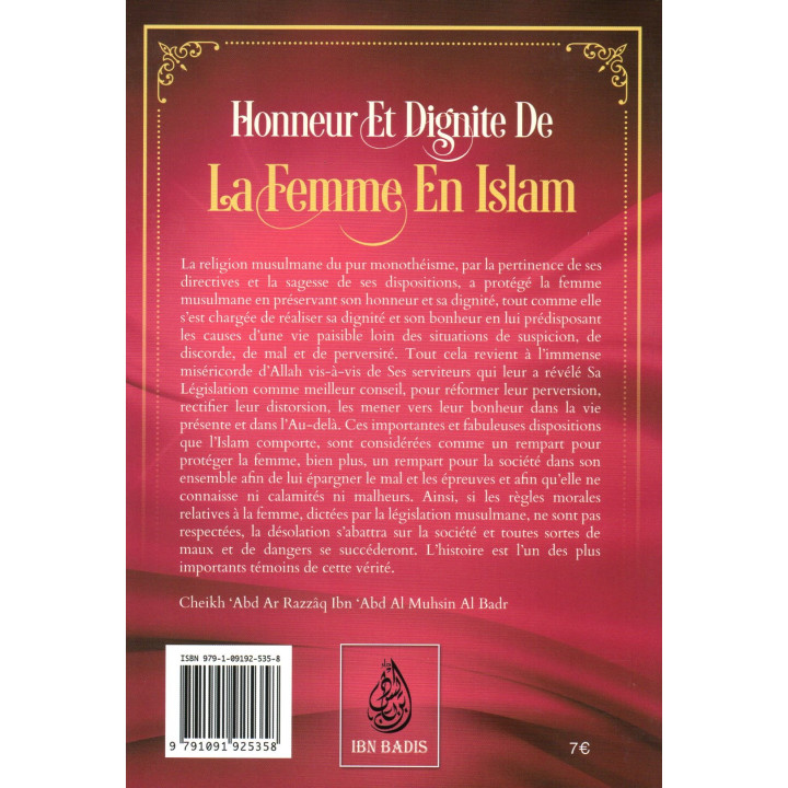HONNEUR ET DIGNITE DE LA FEMME EN ISLAM Cheikh Al Badr