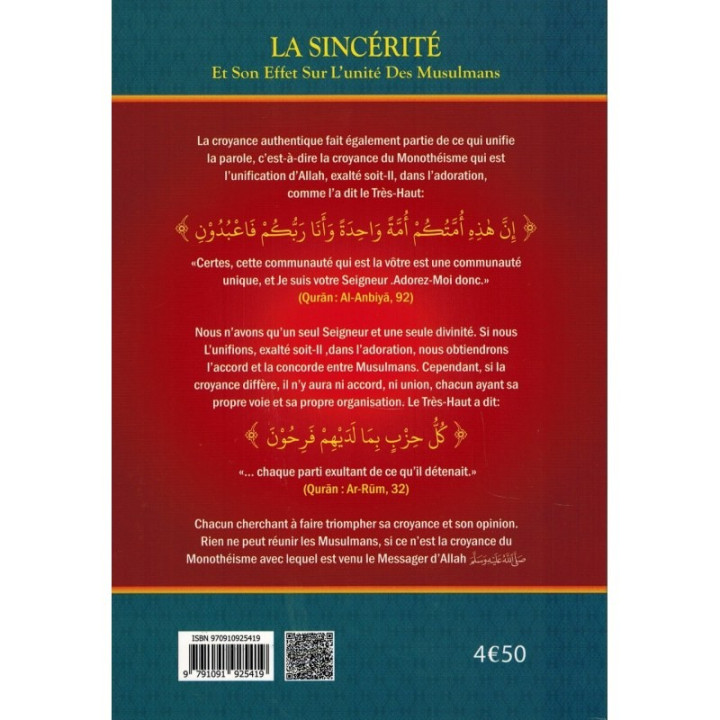 La Sincérité et son effet sur l'unité des musulmans CHEIKH FAWZAN