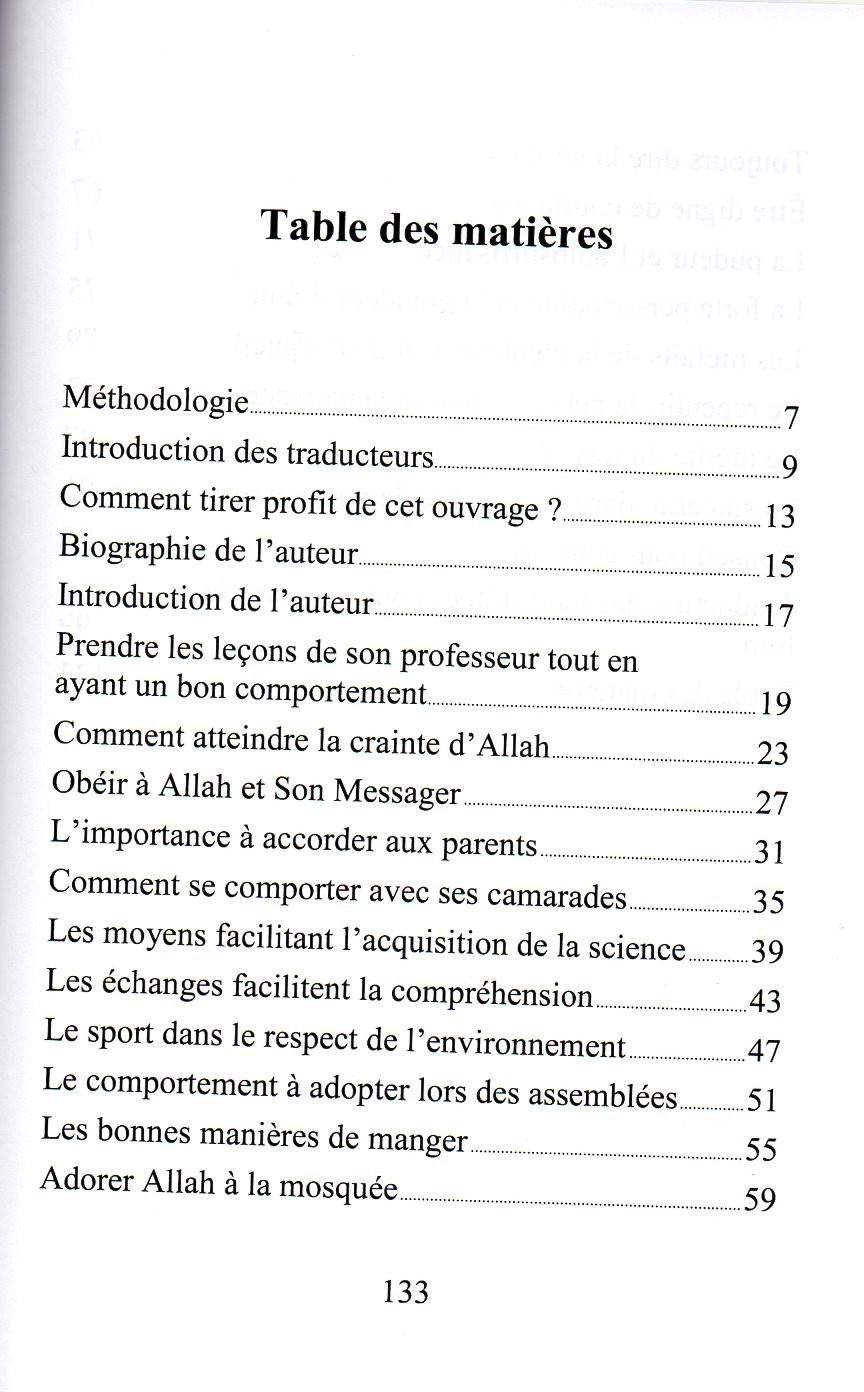 Les Conseils du Professeur Muhammad Shakir