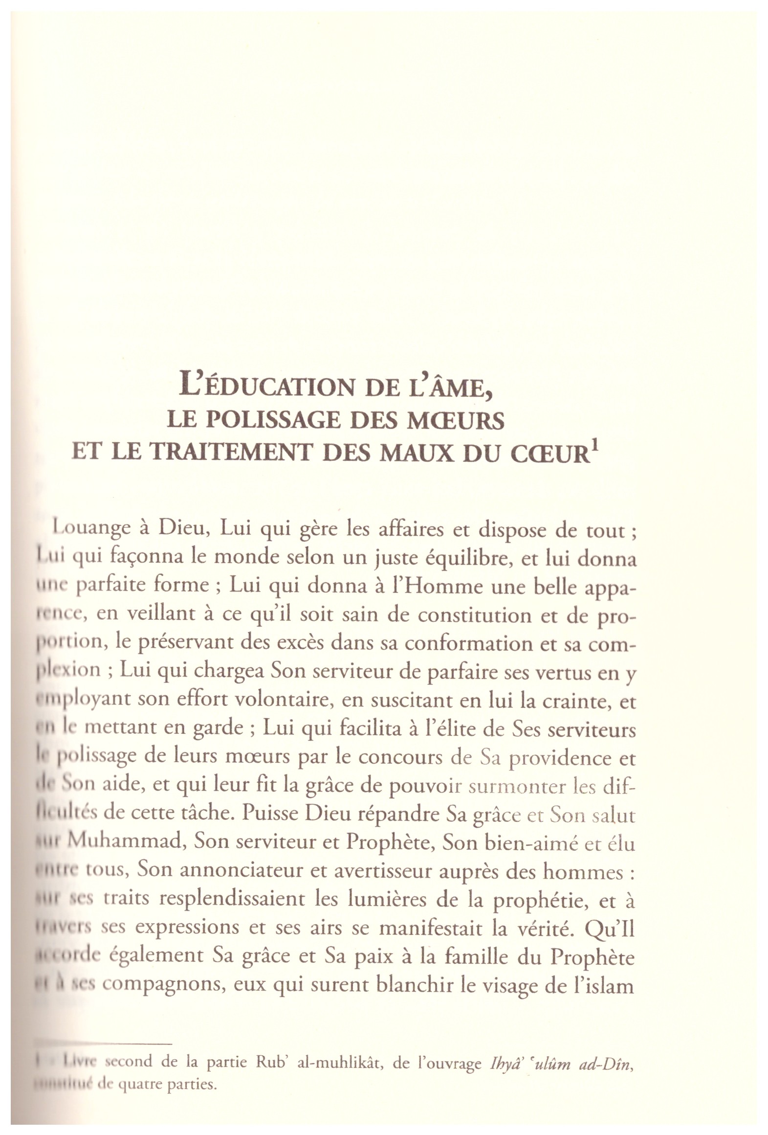 L'éducation de l'äme AL GHAZALI