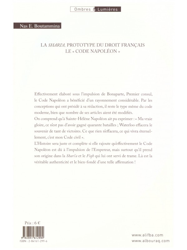 La Sharia Prototype du Droit Français Le "code Napoléon" NAS E. BOUTAMMINA