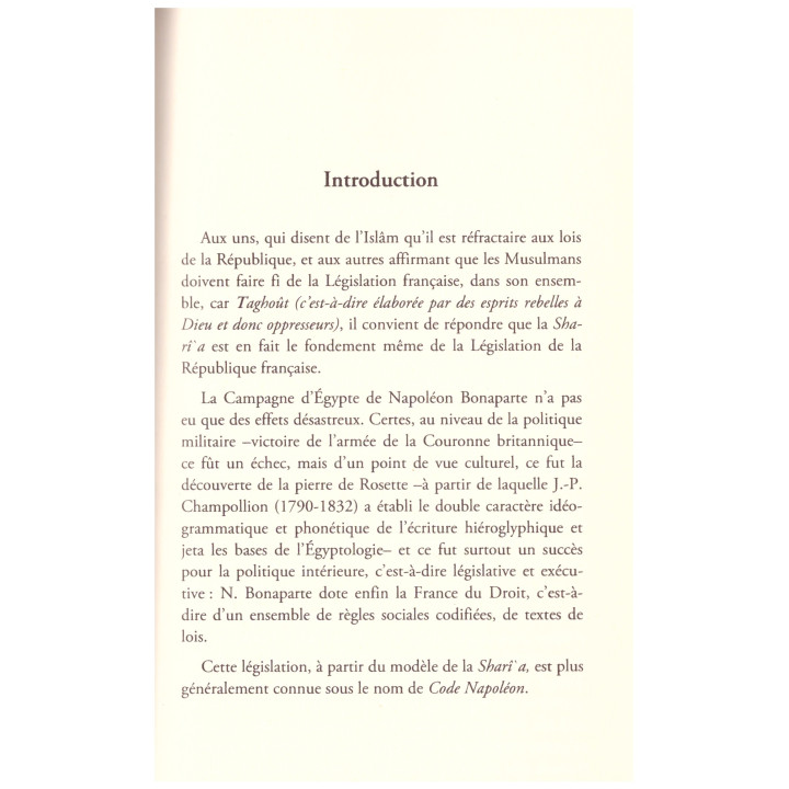La Sharia Prototype du Droit Français Le "code Napoléon" NAS E. BOUTAMMINA