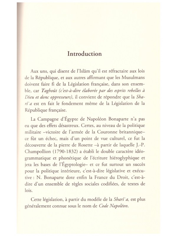 La Sharia Prototype du Droit Français Le "code Napoléon" NAS E. BOUTAMMINA