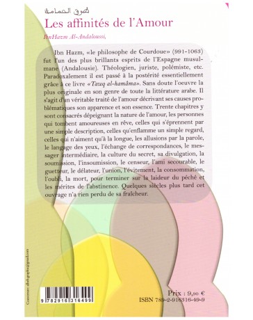 Les affinités de l'amour-Ibn Hazm- Edition Iqra