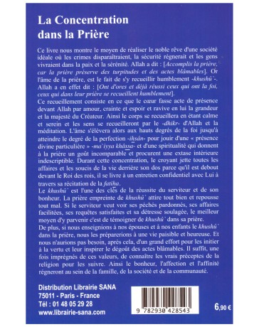 La concentration dans la prière - Baddi Mohammad - Edition Al Madina