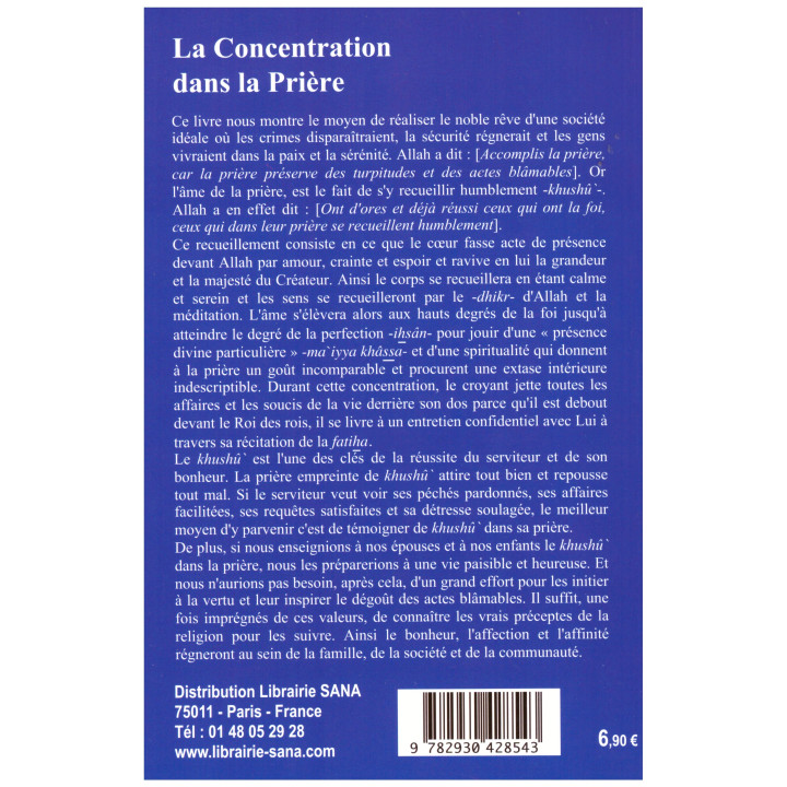 La concentration dans la prière - Baddi Mohammad - Edition Al Madina