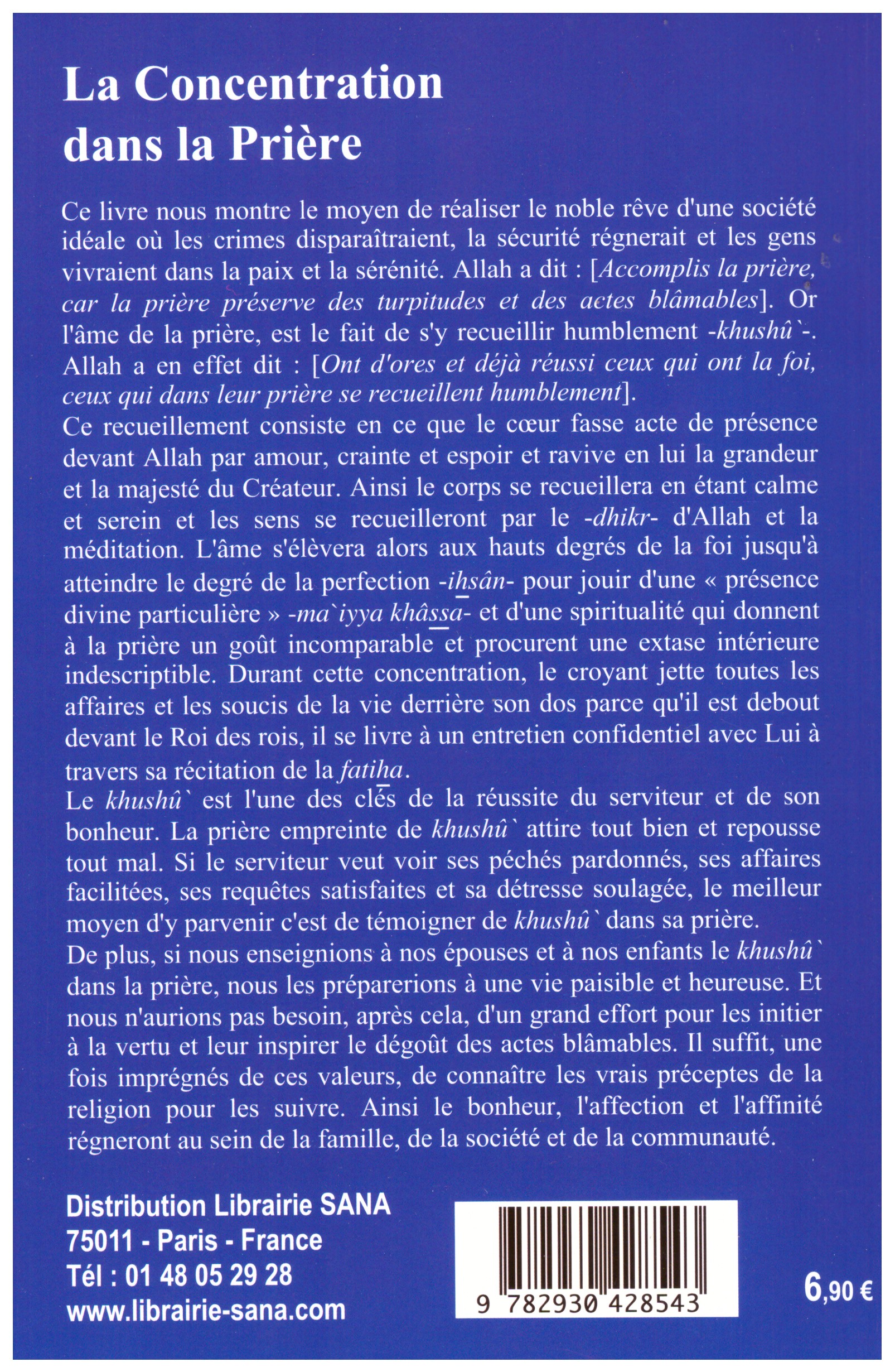 La concentration dans la prière - Baddi Mohammad - Edition Al Madina